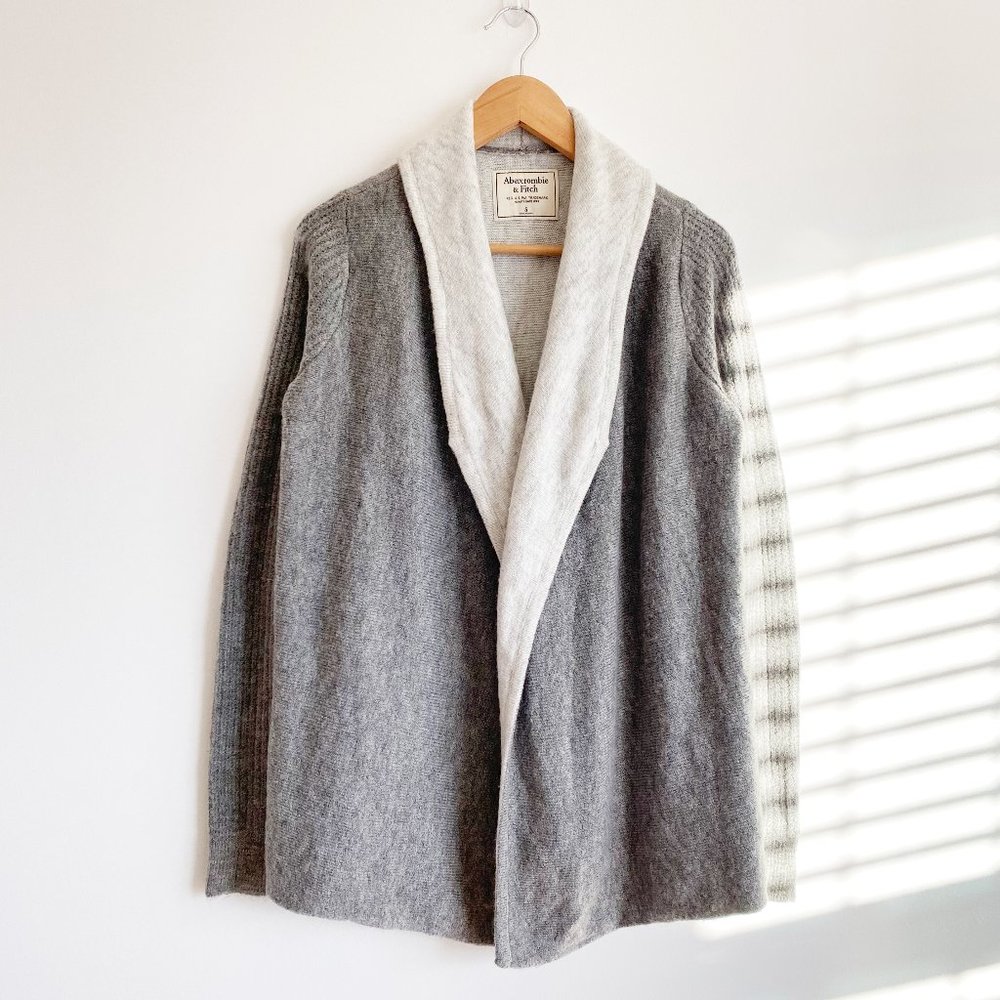 Abercrombie & Fitch Women's Soft Cardigan, Open Front, Heather Gray, Small